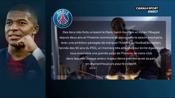 Le communiqué du PSG sur MBappe