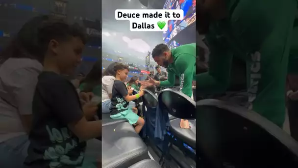 Deuce Tatum made it to Dallas for Game 3 to support his dad 🤝 Jayson Tatum! 💚|#Shorts