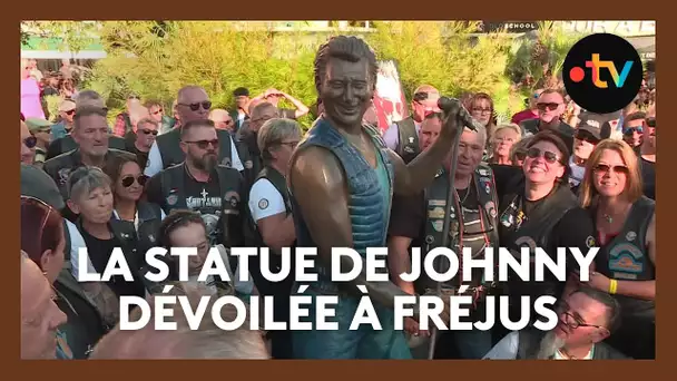 Johnny Hallyday, sa statue dévoilée à Fréjus devant des fans de toute la France