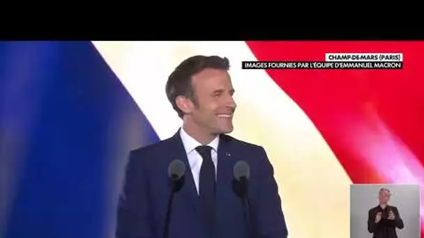 Le premier discours de Macron après sa réélection face à Le Pen