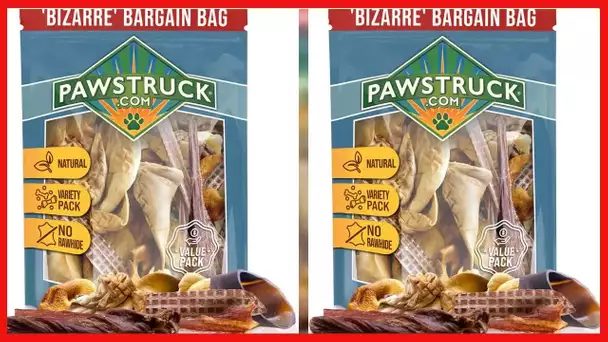 Bizarre Bargain Bag, 1 lb. Assorted Natural Dog Treats, Long Lasting Chews for All Breeds, Animal