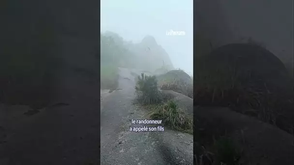 Sa caméra filme sa chute de plusieurs mètres le long d’une falaise en Chine