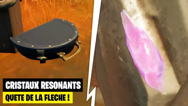 "SE DEGUISSER ET FRAPPER TROIS CRISTAUX RESONANTS A LA FLECHE" ! (FORTNITE QUETES DE LA FLECHE)