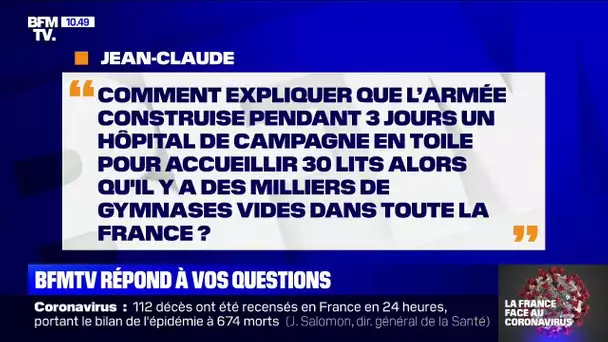 Pourquoi l'armée construit un hôpital de campagne alors qu'il y a des gymnases vides en France ?