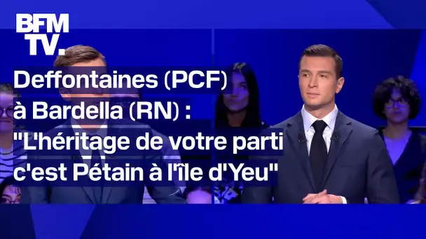 L. Deffontaines (PCF) à J. Bardella (RN): "L'héritage de votre parti, c'est Pétain à l'île d'Yeu"