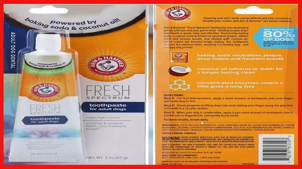 Arm & Hammer Fresh Spectrum Dog Toothpaste for Adult Dogs, 2 oz | Baking Soda Dog Toothpaste Coconut