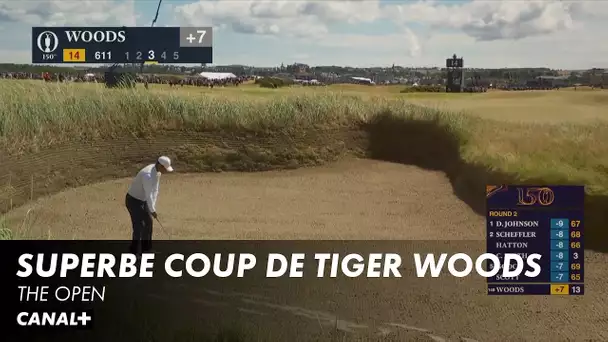 Superbe coup de Tiger Woods qui se sort d'une situation délicate - The Open 2e tour