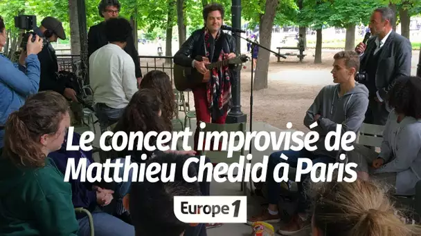 VIDÉO - Le concert improvisé de Matthieu Chedid au jardin du Luxembourg