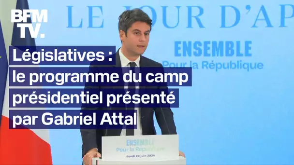 Travail, pouvoir d'achat, international: Gabriel Attal dévoile le programme du camp présidentiel