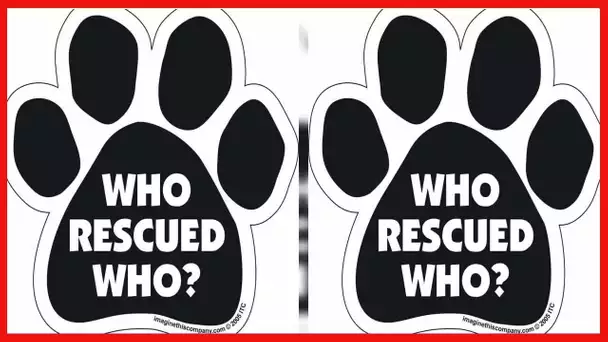 Car Magnet-Paw-Who Rescued Who- 5.5" x 5.5"