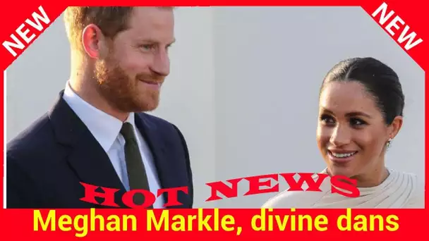 Meghan Markle, divine dans une nouvelle robe cape ivoire signée Dior