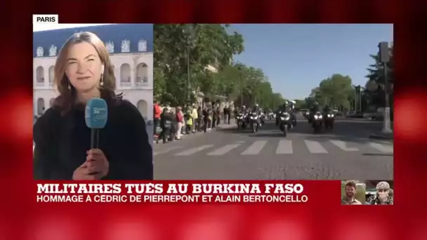 Hommage national aux deux commandos : le cortège passe sur le pont Alexandre III