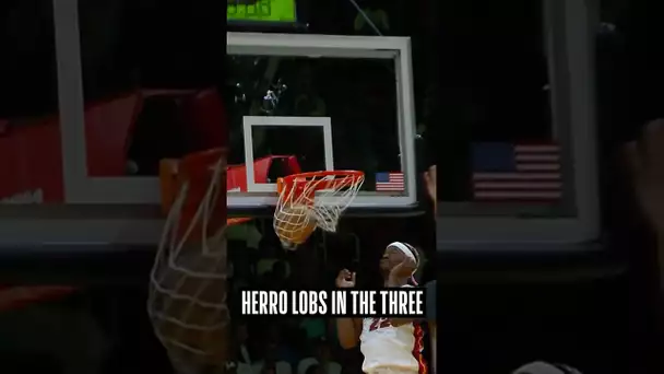 Tyler Herro’s lob turns into a three! 👀🤣| #Shorts