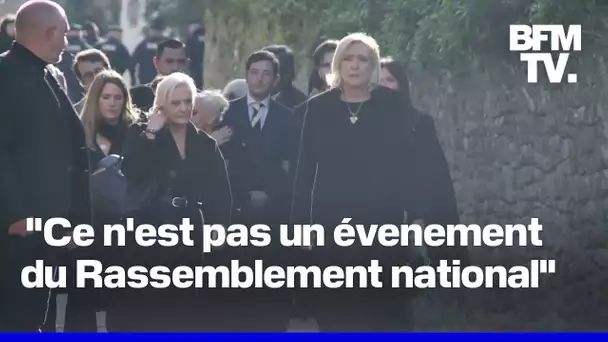 La famille Le Pen arrive aux obsèques de Jean-Marie Le Pen à la Trinité-sur-Mer