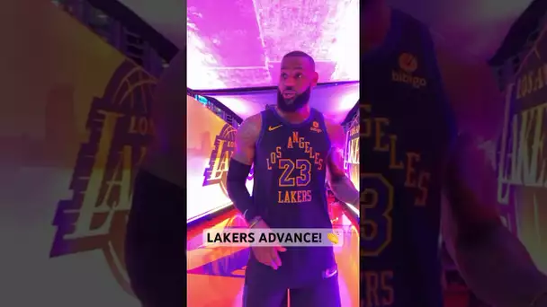 LeBron reacts to the Lakers Quarterfinals W! 🏆 | #Shorts