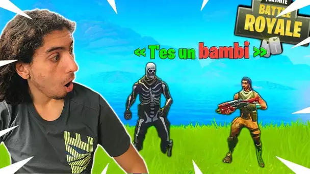 JE ME FAIS PASSER POUR UN BAMBI! REGARDEZ CA RÉACTION 😂 FORTNITE