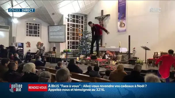 A Trappes, jonglage et acrobaties pour la messe de Noël