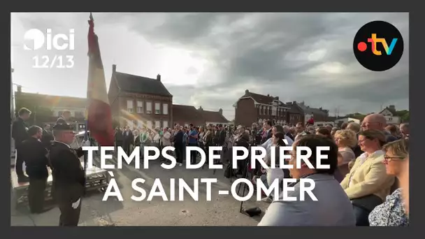 Temps de prière à l'église de l'Immaculée-Conception de Saint-Omer, deux jours après l'incendie