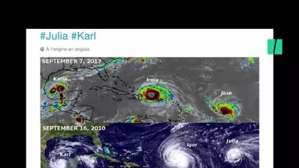 Les images de Irma, José et Katia rappellent étrangement la disposition de 3 ouragans de 2010