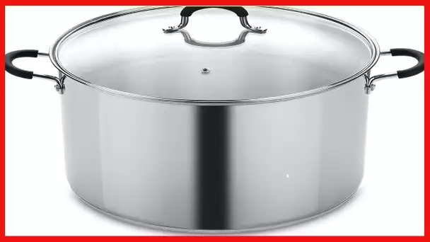 Cook N Home 00335 Stainless Steel Saucepot with Lid 20-Quart Stockpot, Qt, Silver