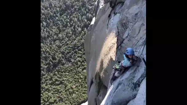 Une fillette de 10 ans devient la plus jeune personne à escalader une falaise de 900 mètres