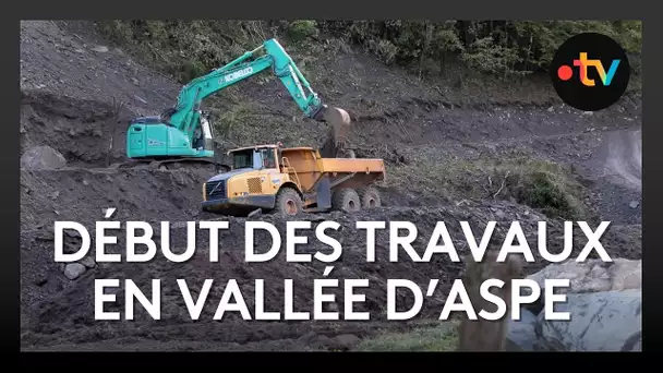 Après les dégâts en vallée d'Aspe, travaux et héliportages démarrent