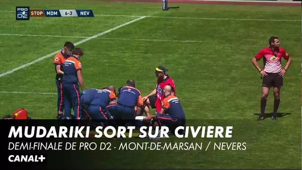 La blessure de Mudariki, évacué sur civière - Pro D2