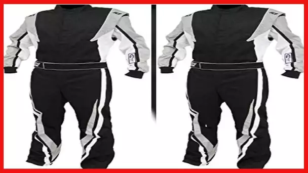 K1 Race Gear 20-VIC-N-2XL SFI 3.2a/1 Victory Auto Racing Suit (Black/White/Grey, XX-Large)