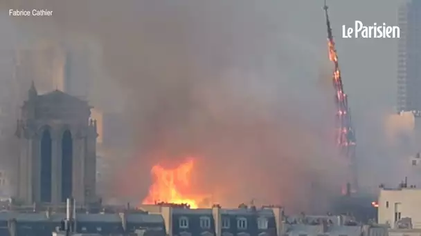 15 avril 2019, la flèche de Notre-Dame de Paris s'écroule dévorée par les flammes