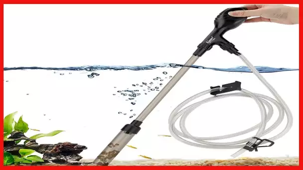 hygger Manual 80GPH/256GPH Gravel Vacuum for Aquarium, Run in Seconds Aquarium Gravel Cleaner Low