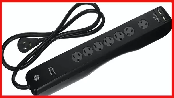 GE 25795 7-Outlet Advanced Surge Protector with 2 USB Ports