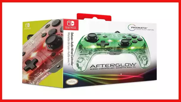 Afterglow Deluxe+ LED Wired Gaming Controller - Licensed by Nintendo for Switch and OLED - RGB Hue