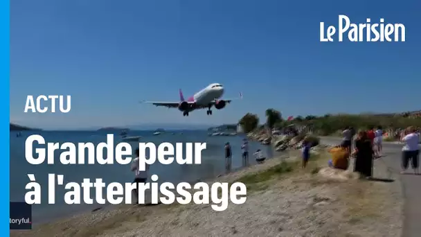 Un avion frôle de très près des touristes lors de son atterrissage en Grèce