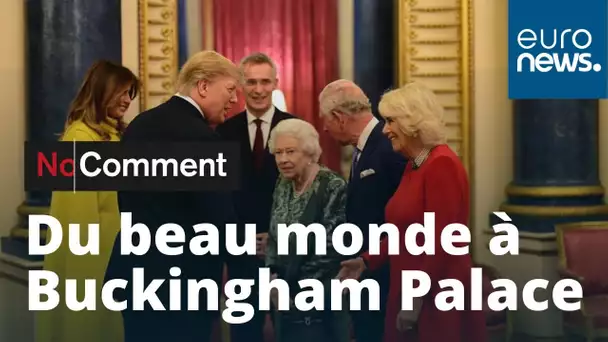 La reine reçoit les grands de ce monde dans son salon de Buckingham