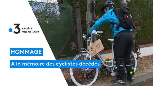 Orléans : hommage à la mémoire des cyclistes décédés dans l'agglomération avec des white bike