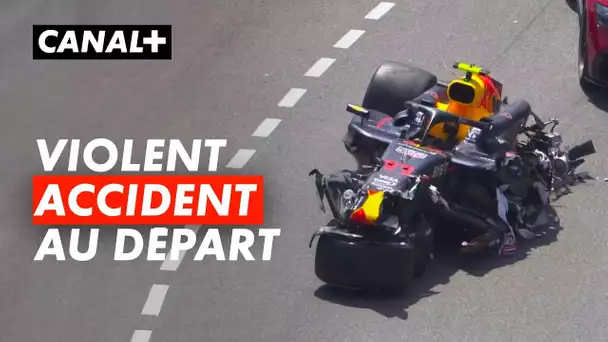 Énorme crash entre Sergio Pérez et les Haas au départ du Grand Prix de Monaco - F1