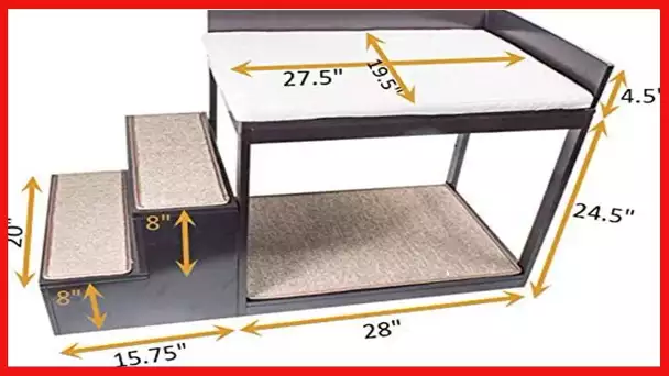 Penn-Plax Buddy Bunk – Multi-Level Bed and Step System for Dogs and Cats – Practical