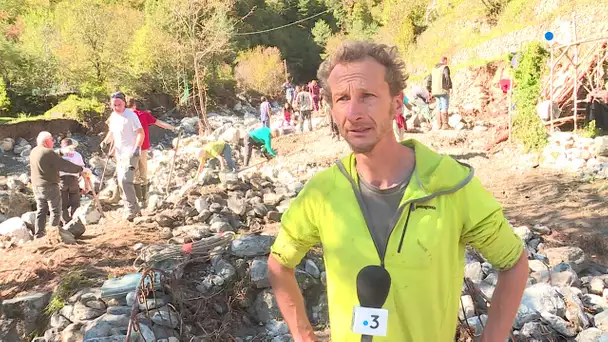 Le propriétaire d’un terrain de Breil-sur-Roya détruit par la tempête Alex ému par les bénévoles