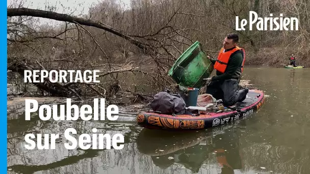 Poubelles, extincteurs, bidons... en mission avec des nettoyeurs en paddle sur la Seine