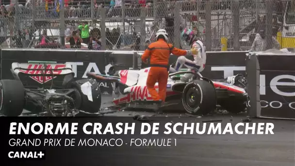 L'énorme crash de Mick Schumacher, la Haas coupée en deux ! - Grand Prix de Monaco - F1