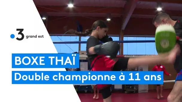 Aya Bozarhoun, double championne de France de boxe thaï à 11 ans