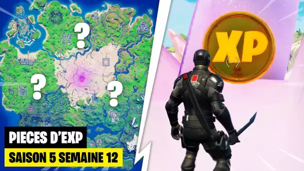 TROUVER LES 10 PIECES D'XP DE LA SEMAINE 12 SUR FORTNITE ! (FORTNITE PIECES XP SAISON 5 SEMAINE 12)