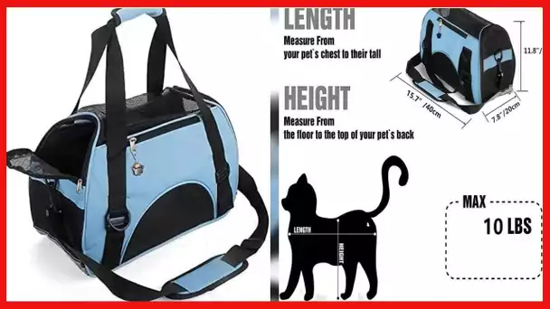 ZaneSun Cat Carrier,Soft-Sided Pet Travel Carrier for Cats,Dogs Puppy Comfort Portable Foldable Pet