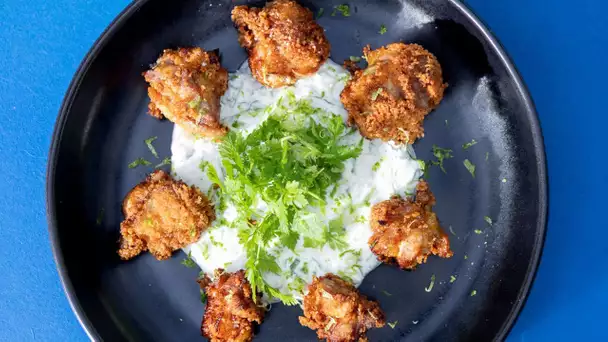 RECETTE - Pop corn chicken, crème aux herbes - Fabrice Mignot