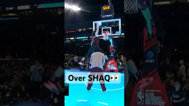 Jamie Jaquez Jr Jumps Over SHAQ In The #ATTSLAMDunk Contest! 👀🔥| #Shorts