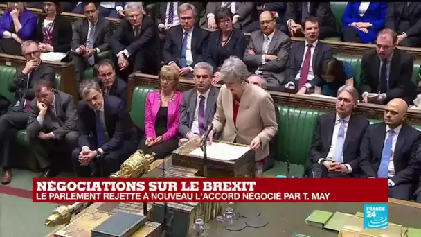 REPLAY - Le parlement rejette à nouveau l'accord négocié par Theresa May