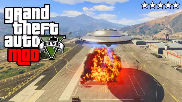 OVNI SURPUISSANT SUR GTA 5 ! ( LASER, BOMBE & ASPIRATION ) - GTA 5 PC UFO MOD