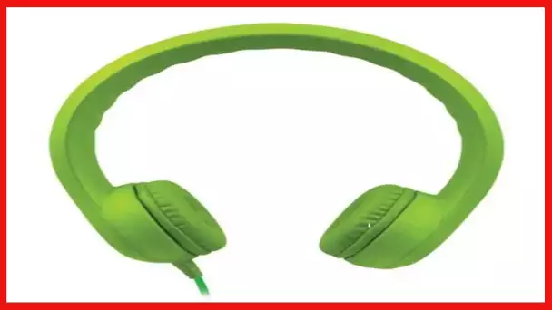 HamiltonBuhl Kid's Durable Foam Headphones, Children's Headphones for Classroom, Lime Green