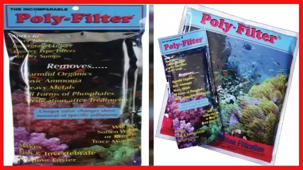 Poly Filter Poly-Bio-Marine, Fish Aquarium Filter Media Pad, 3-Pack, 4” x 8”