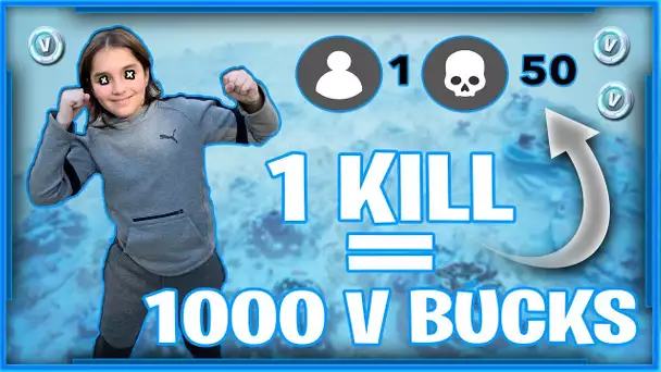 1 KILL = 1000 VBUCKS POUR LA SAISON 8 FORTNITE ! CE GAMIN MA RUINE